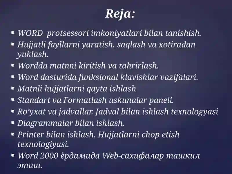 Matn muharrirlari va Wordmatn protsessori 2