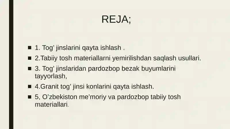 NORUDA MATERIALLAR ISHLAB CHIQARISH TEXNALOGIYASI 2