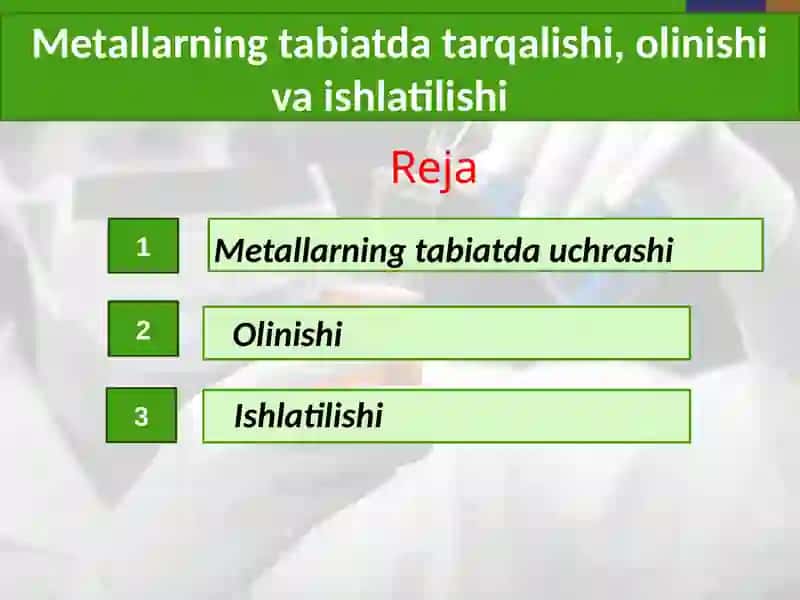Metallarning tabiatda uchrashi 2