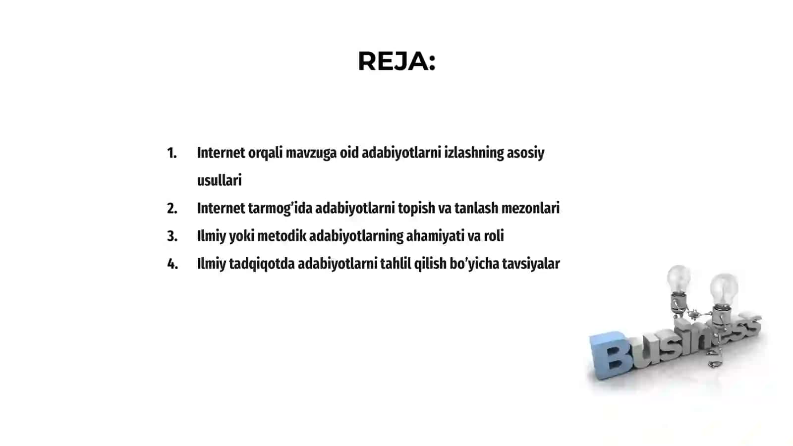 Mavzuga oid adabiyotlarni shakllantirish 2