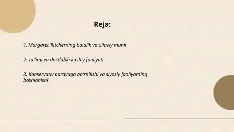 Margaret Tetcher hayoti va ijodi 2