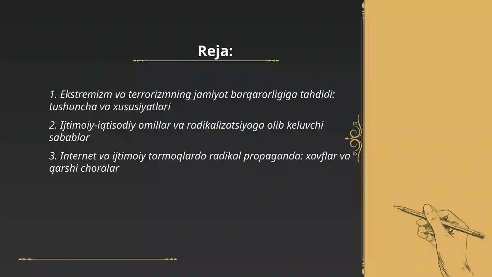Ekstremizm va terrorizm jamiyat barqarorligiga tahdid 2