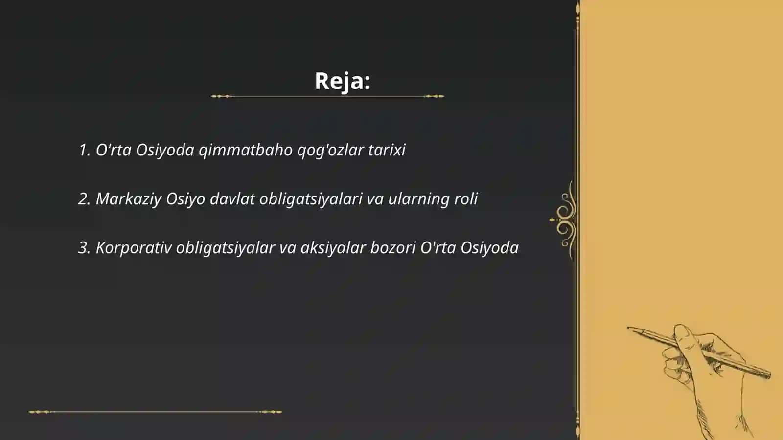 O'rta Osiyoda qimmatbaho qog'ozlar tarixi 2