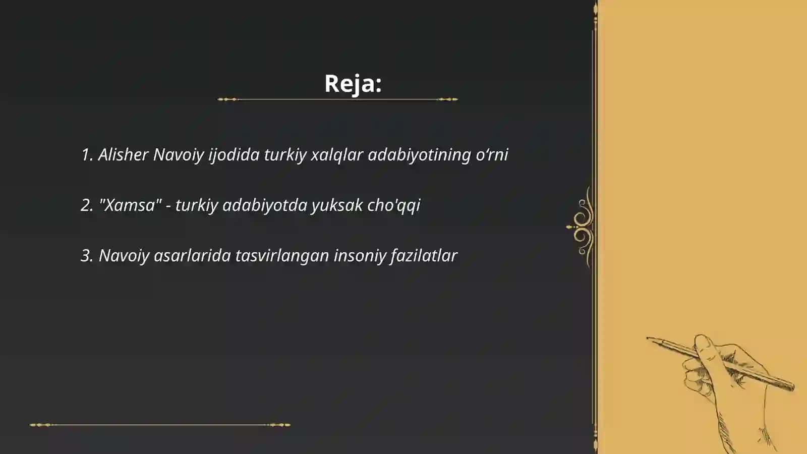 Alisher Navoiy ijodi turkiy xalqlar adabiyotining yuksak cho'qqisi 2