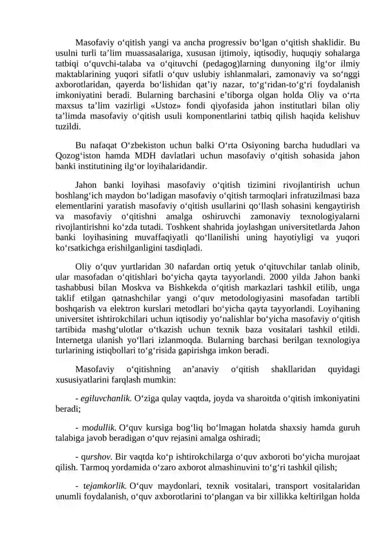 Masofaviy ta’lim 2