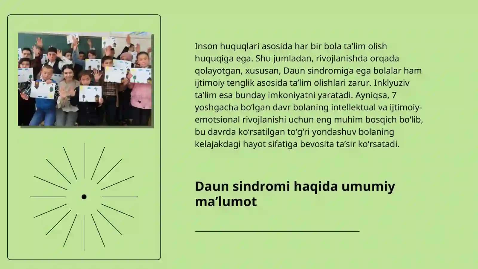 7 yoshgacha boʻlgan daun sindromli bolalarning inklyuziv taʼlimi 2