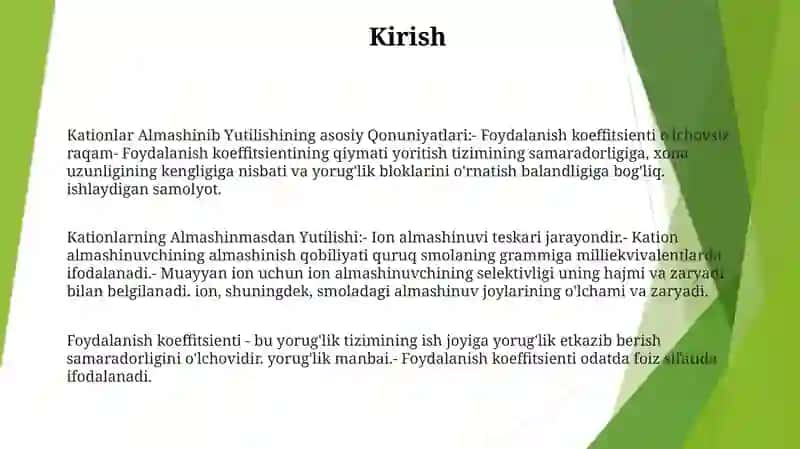 Kationlar Almashinib Yutilishining Asosiy Qonuniyatlari 2