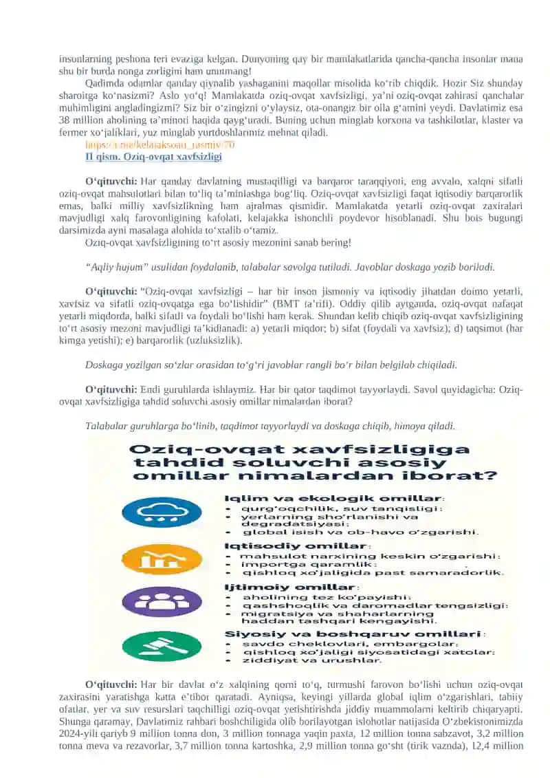 INSON VA TABIAT.OZIQ-OVQAT XAVFSIZLIGI 2