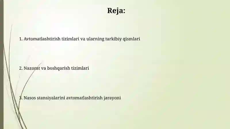Nasos stansiyalarini avtomatlashtirish tartibi 2