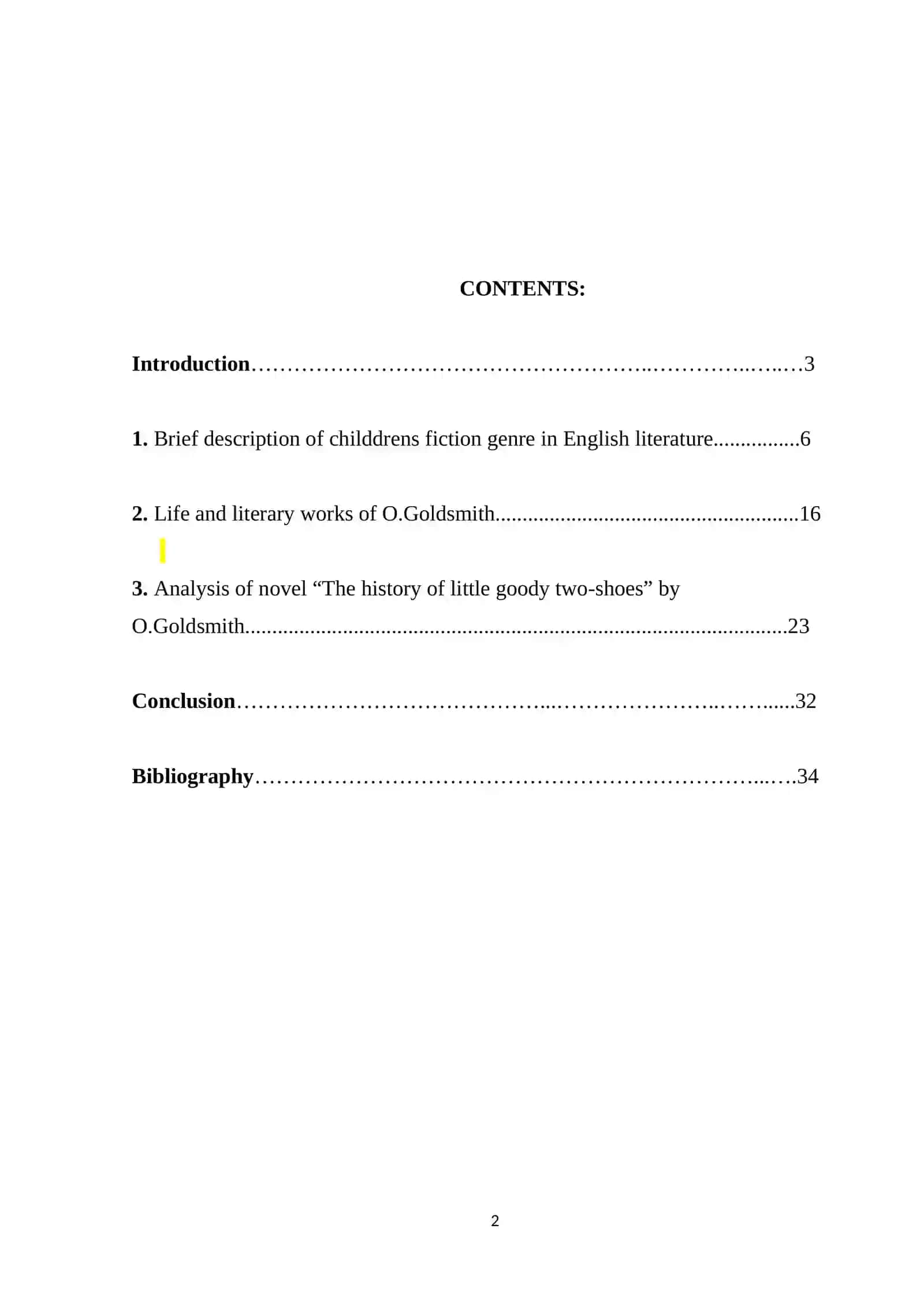 Course Paper: Contribution of Oliver Goldsmith to development of Children's fiction 2