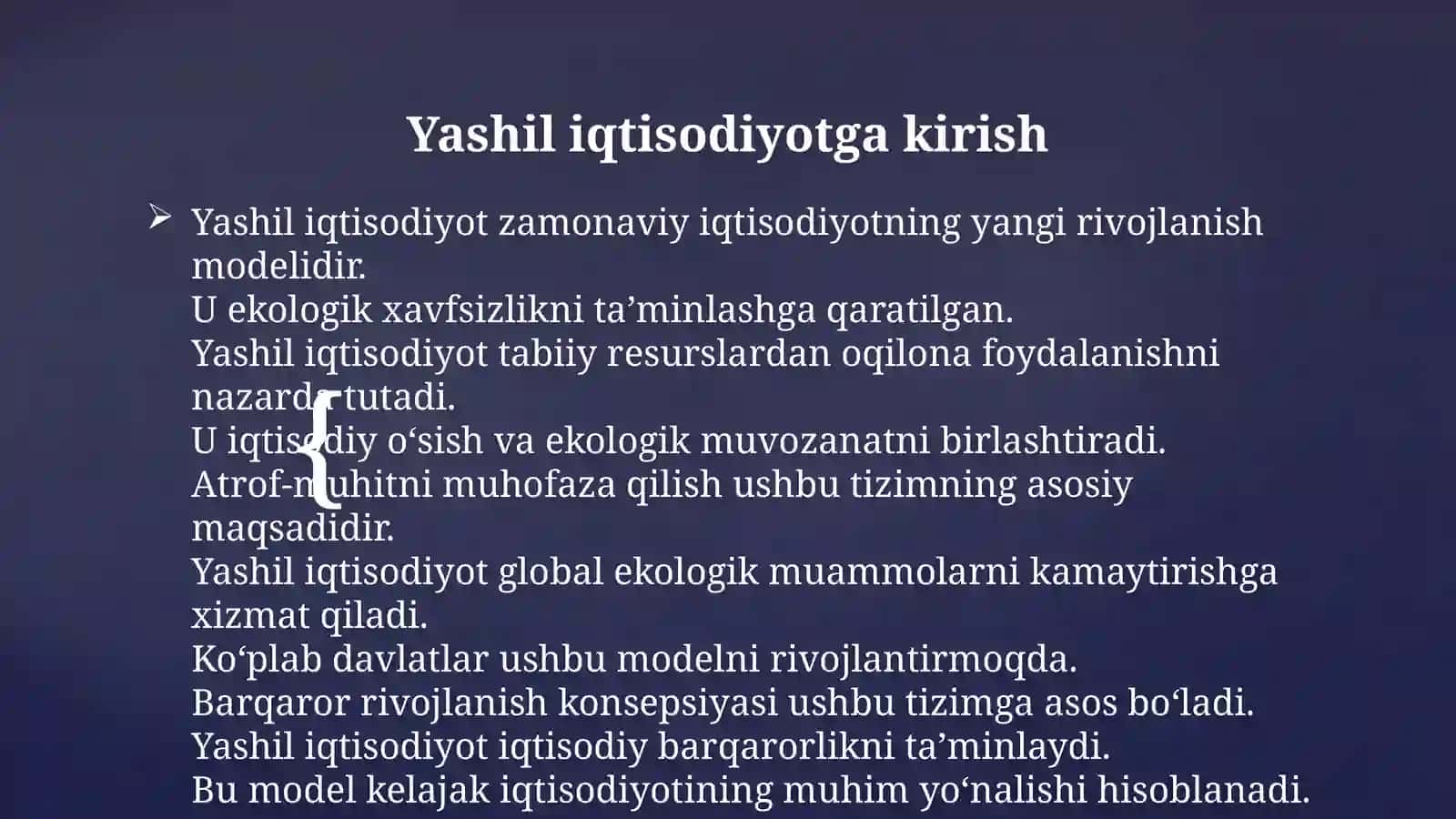 YASHIL IQTISODIYOT FANINING ASOSIY VAZIFALARI 2