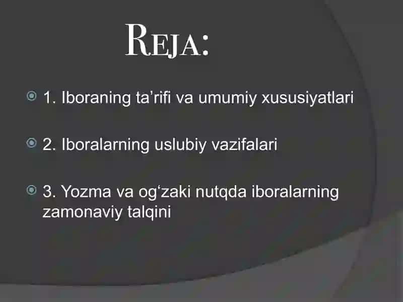 Iboralarning uslubiy xususiyatlari 2