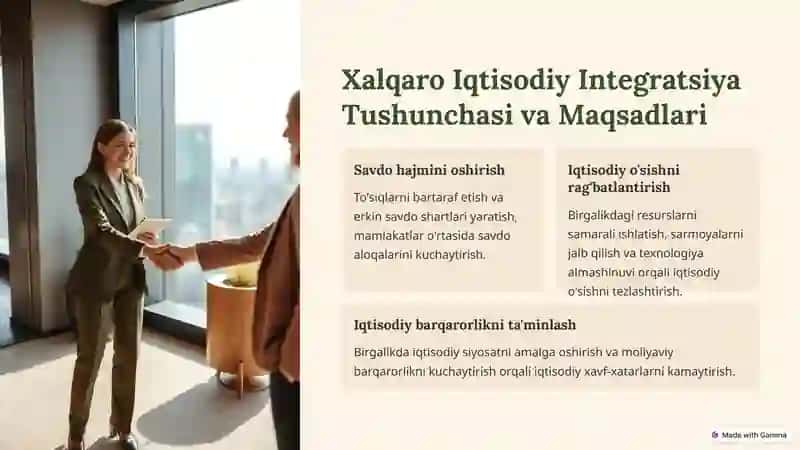 Xalqaro Iqtisodiy Integratsiya Jarayonlari 2