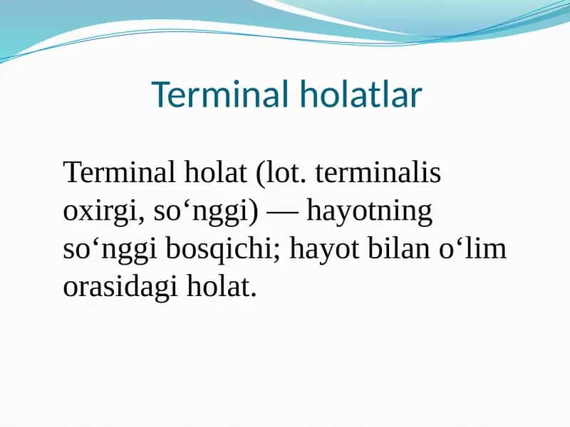 Terminal holatlar 2