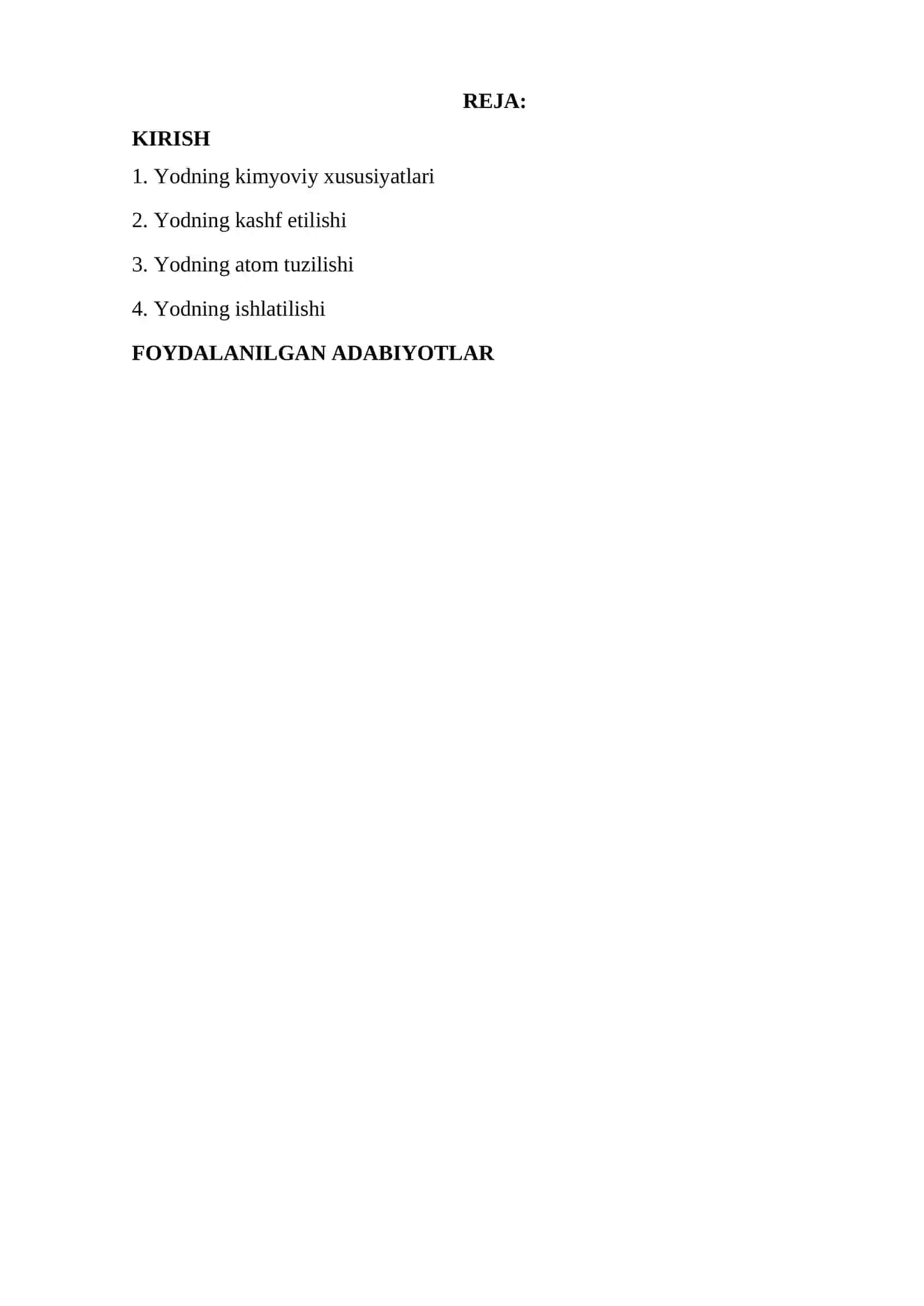 Yodning kimyoviy xususiyatlari 2