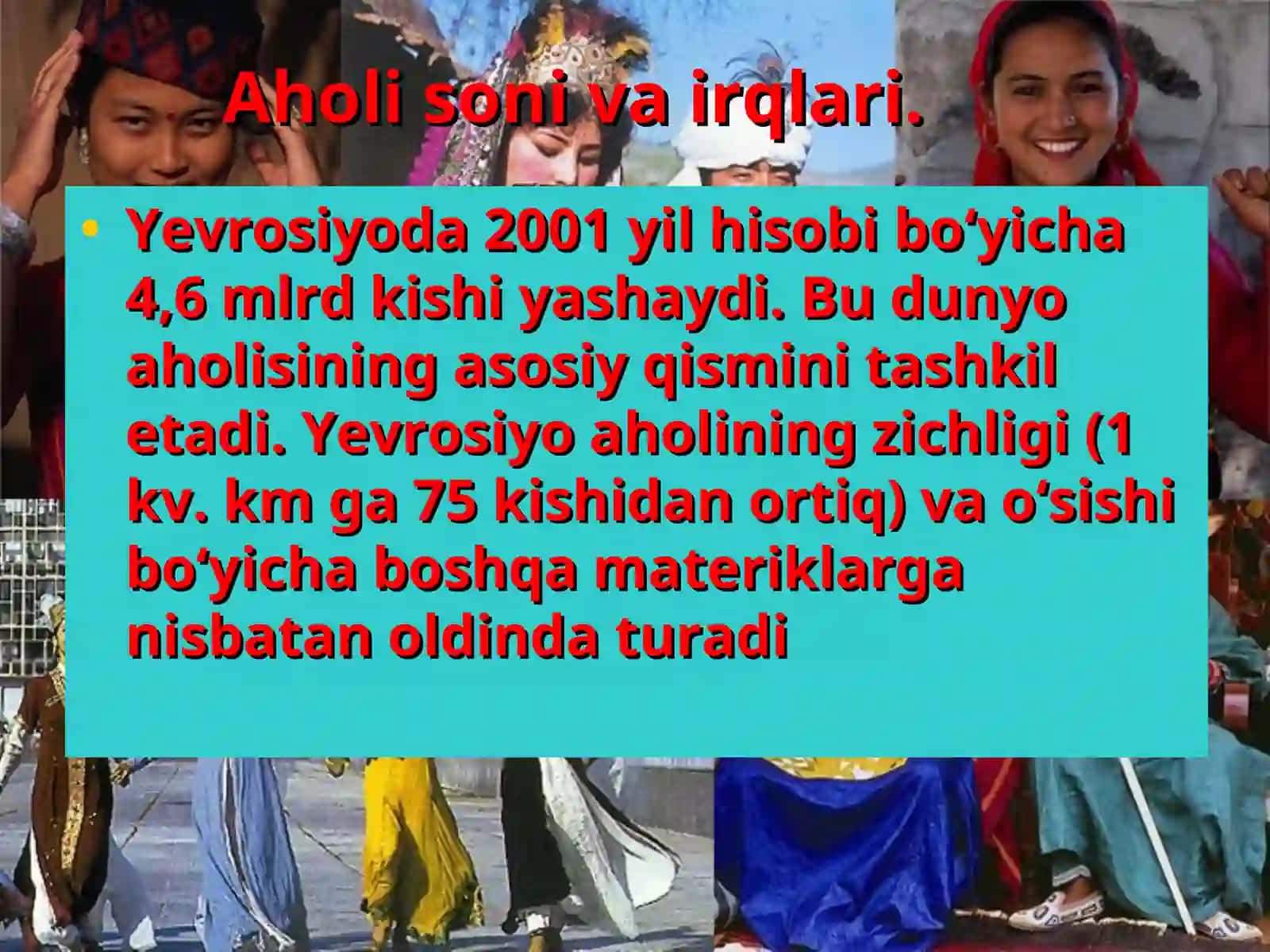 Yevrosiyo aholisi va siyosiy xaritasi 2