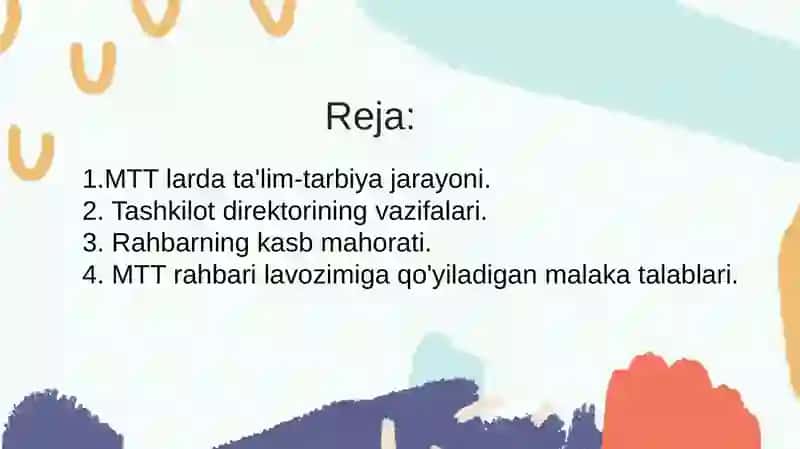 Maktabgacha ta'lim tashkiloti rahbari mehnatini ilmiy asosda tashkil etishning innovatsion texnologiyalari 2