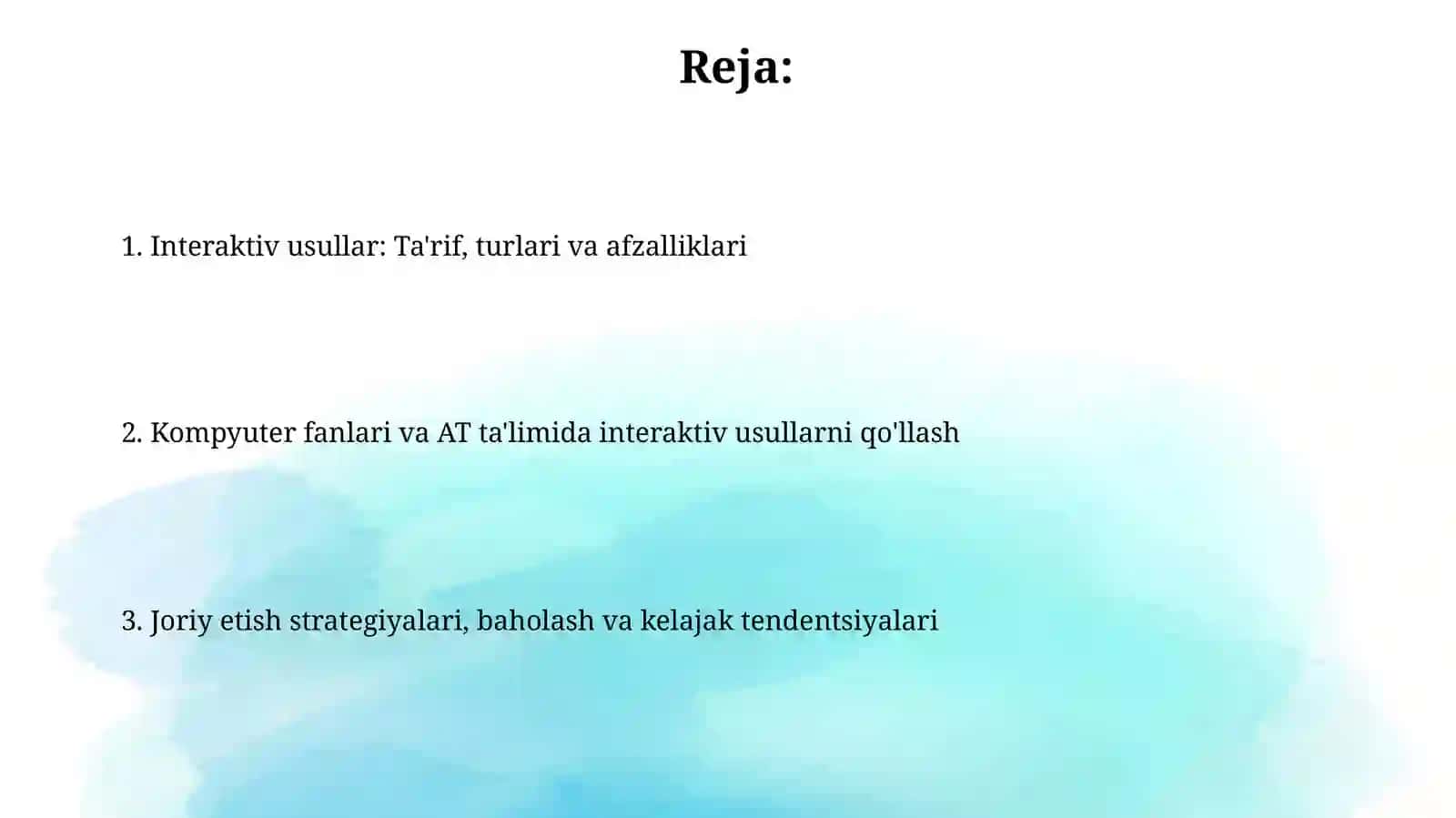 Informatika va axborot texnologiyalari fanini oʻqitishda interaktivmetodlardanfoydalanish 2
