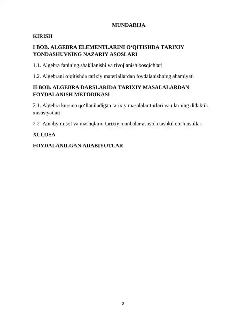 Algebra elementlar mavzusida tarixiy materiallardan foydalanish. Tarixiy masalalar 2