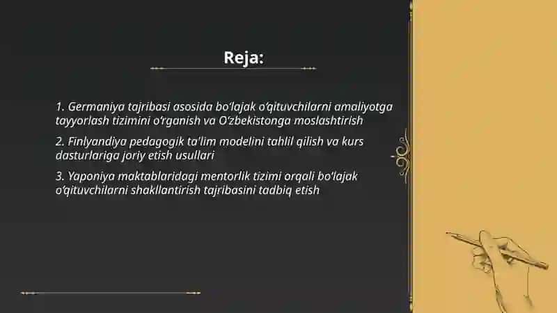 Xorijiy tajribalar asosida bo'lajak o'qituvchilarni pedagogik faoliyatga tayyorlash 2