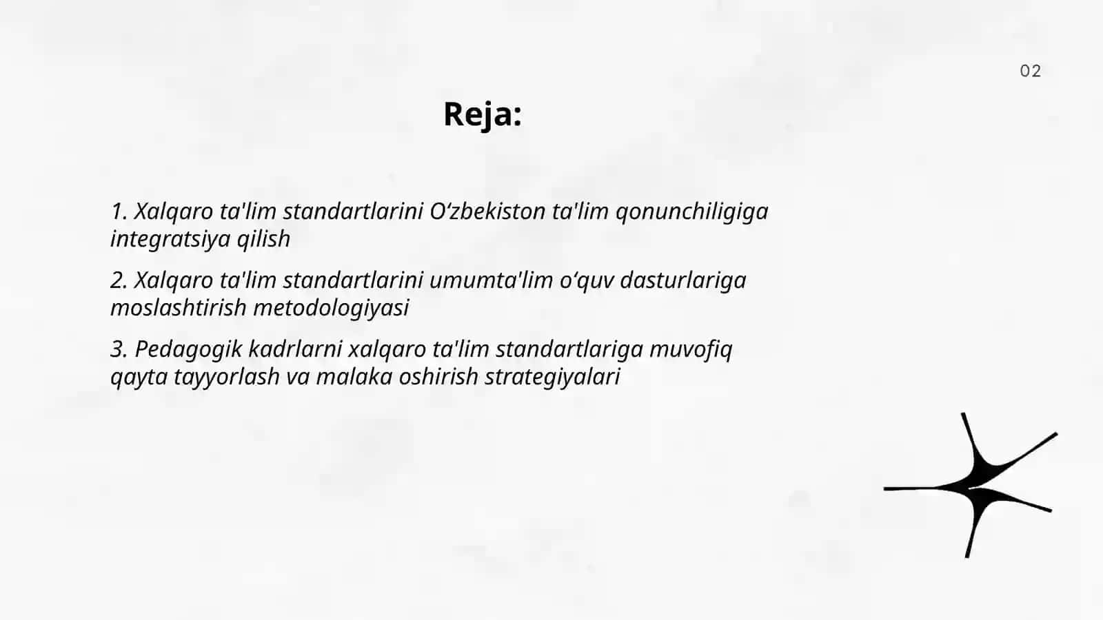 Xalqaro ta'lim standartlarini Oʻzbekiston ta'lim tizimiga joriy etish Asatova Gulsanam 2