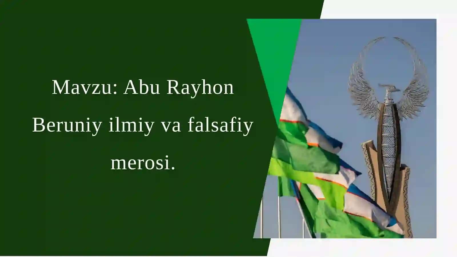 Abu Rayhon Beruniy Ilmiy va Falsafiy Merosi 2