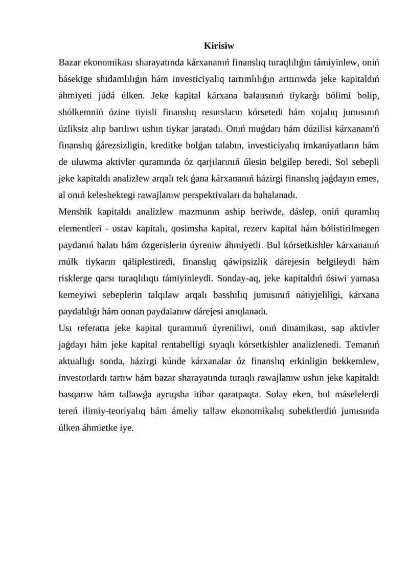 Jeke kapital.Minnetlemeler 2