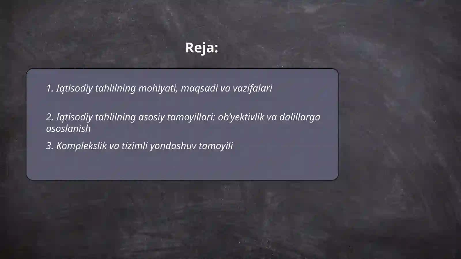 Iqtisodiy Tahlilning Asosiy Tamoyillari va Fanlar Tizimida 2