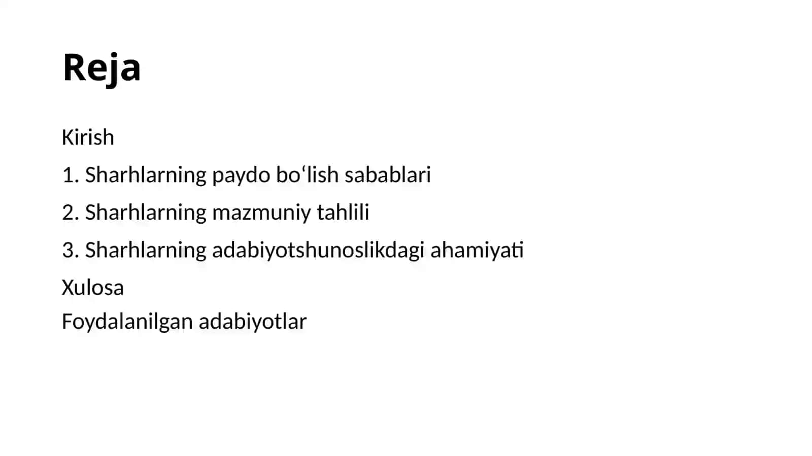 Sharhlarning adabiyotshunoslikdagi ahamiyati 2