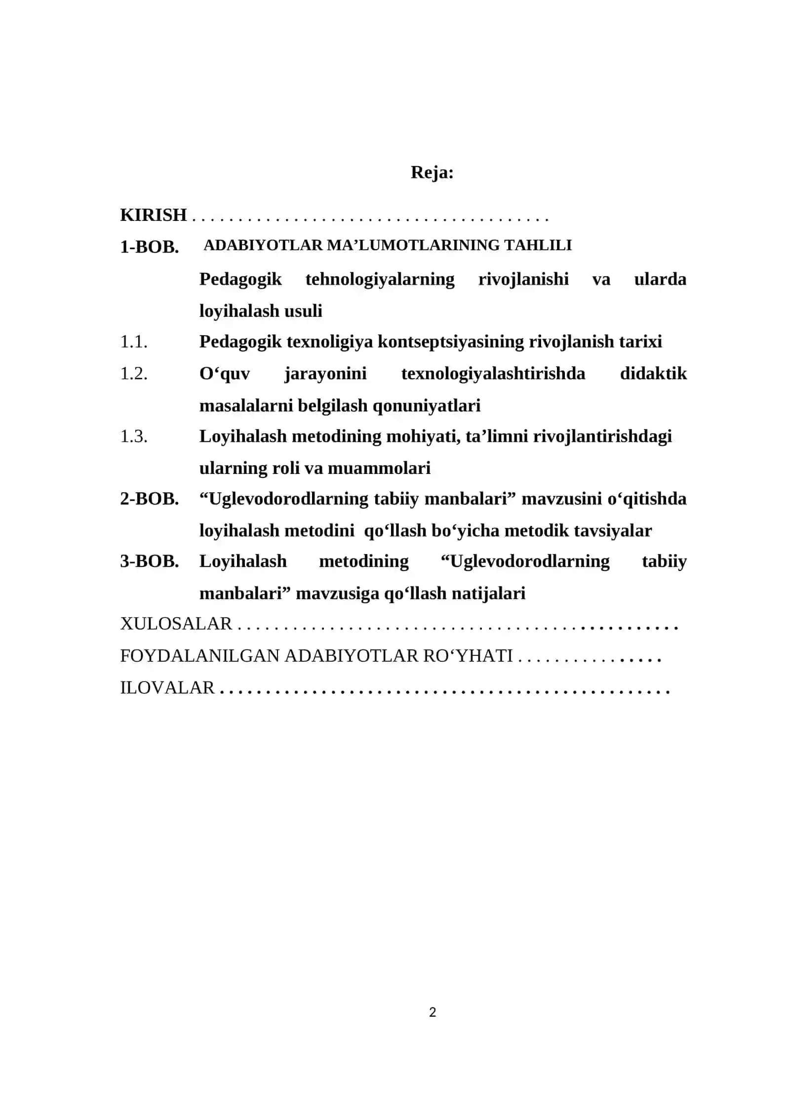Akadеmik litsеyda “Uglеvоdоrоdlarning tabiiy manbalari” mavzusini o‘qitishda lоyihalash usuli 2