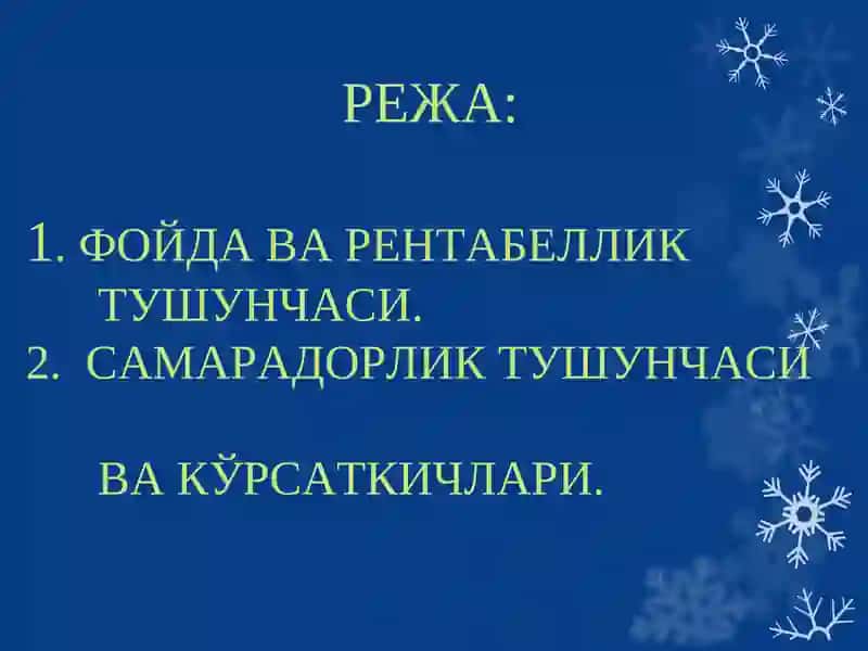 Корхоналарнинг иктисодий ва ижтимоий самарадорлиги 2