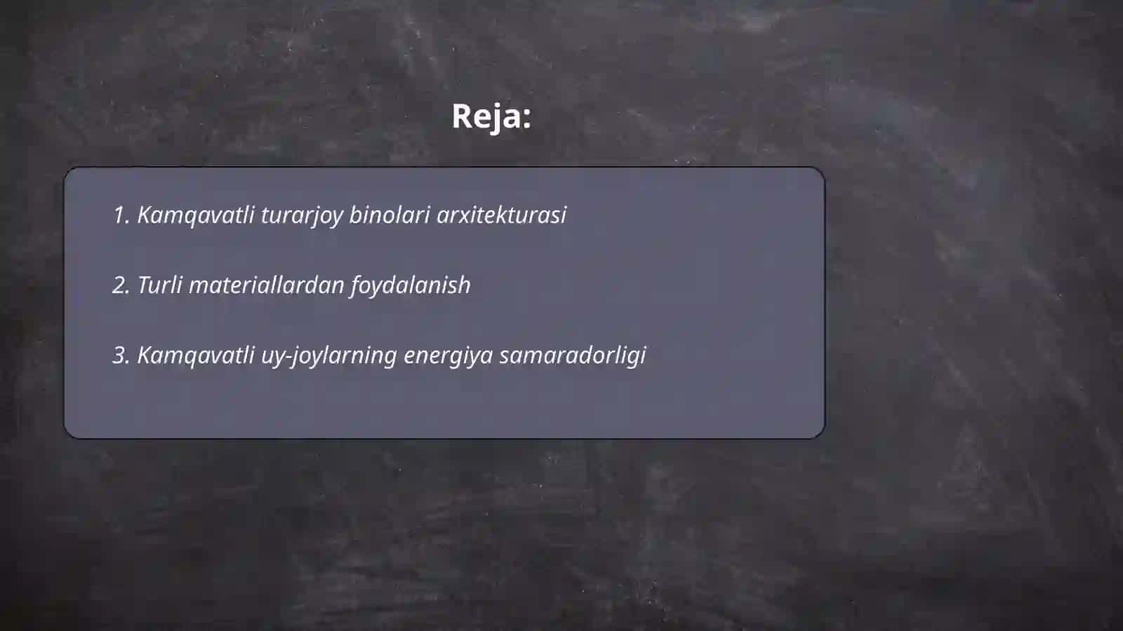 Kamqavatli turarjoy binolari 2