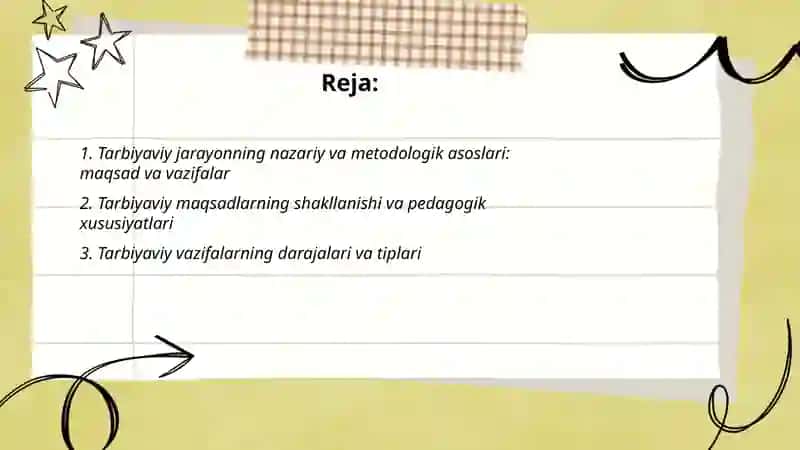 Tarbiyaviy jarayonlarning maqsad va vazifalari 2