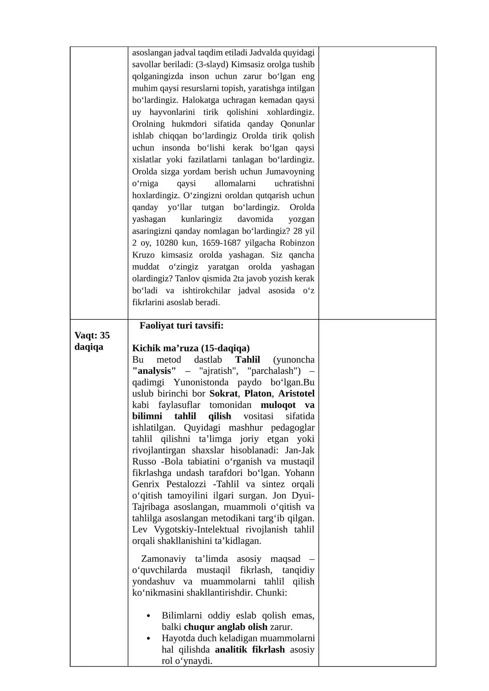 Darslarni tashkil etishda tahlil qilish usullaridan foydalanish (oʻquvchilarda tahlil qila olish koʻnikmasi yoki kompetensiyasini shakllantirish) 2