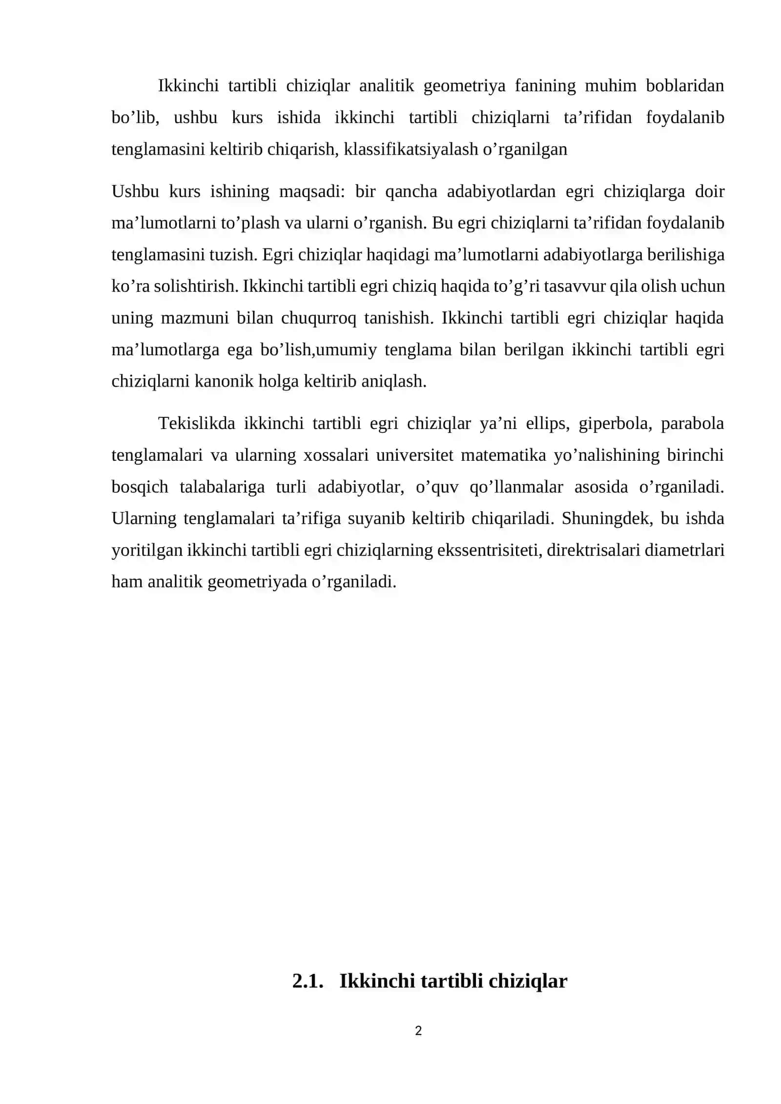 Ikkinchi tartibli chiziqlarning qutb koordinatalardagi tenglamalari 2