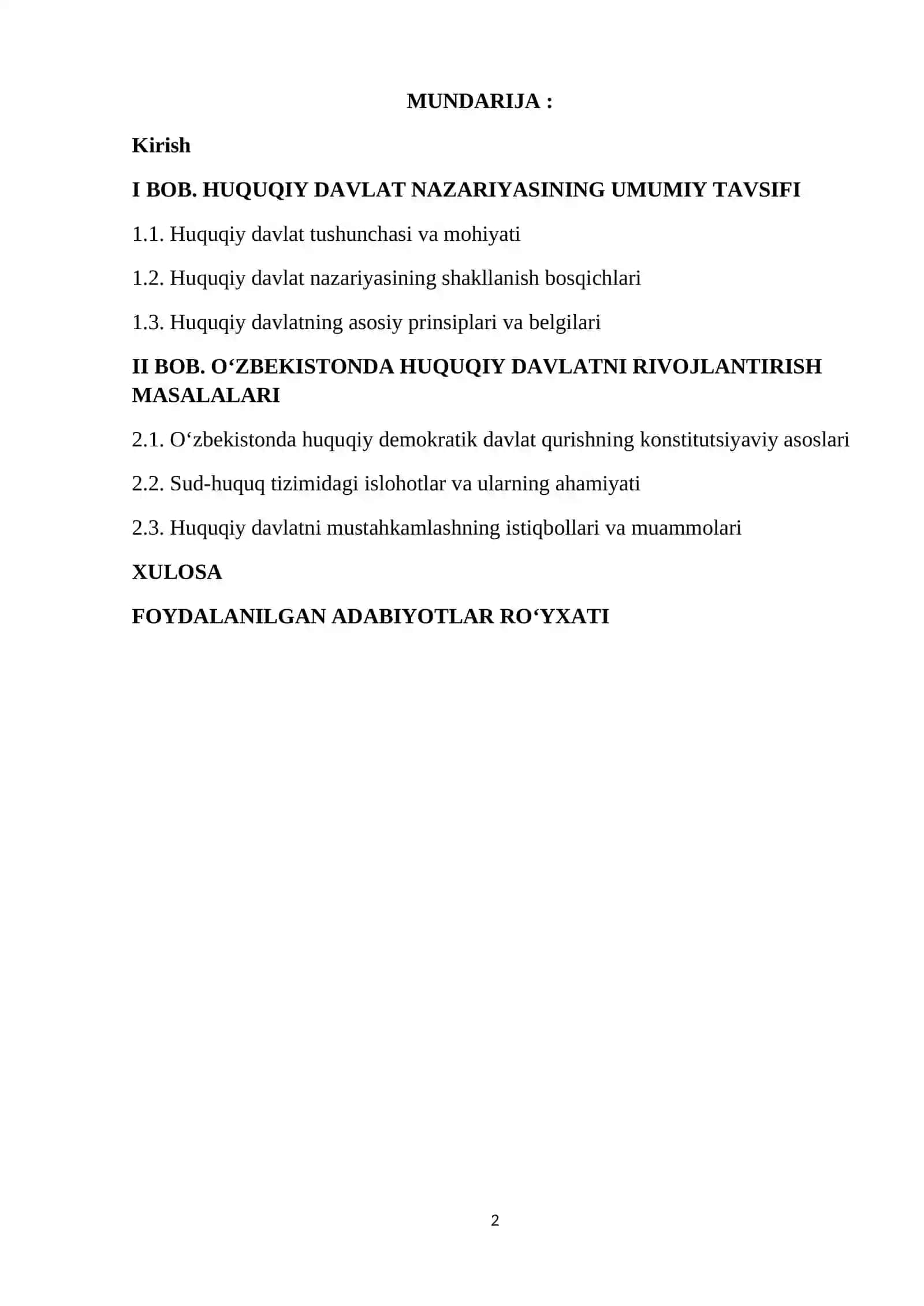 HUQUQIY DAVLAT NAZARIYASI 2
