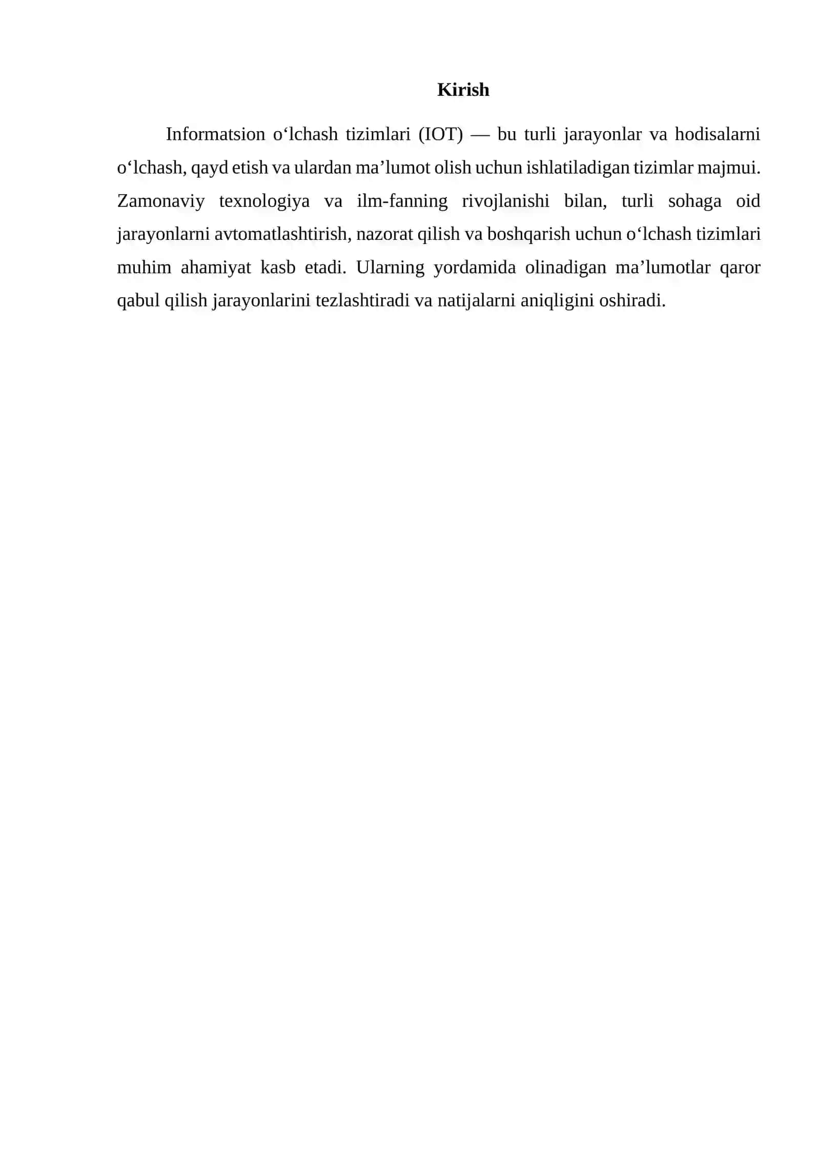 Informatsion oʻlchash tizimlari 2