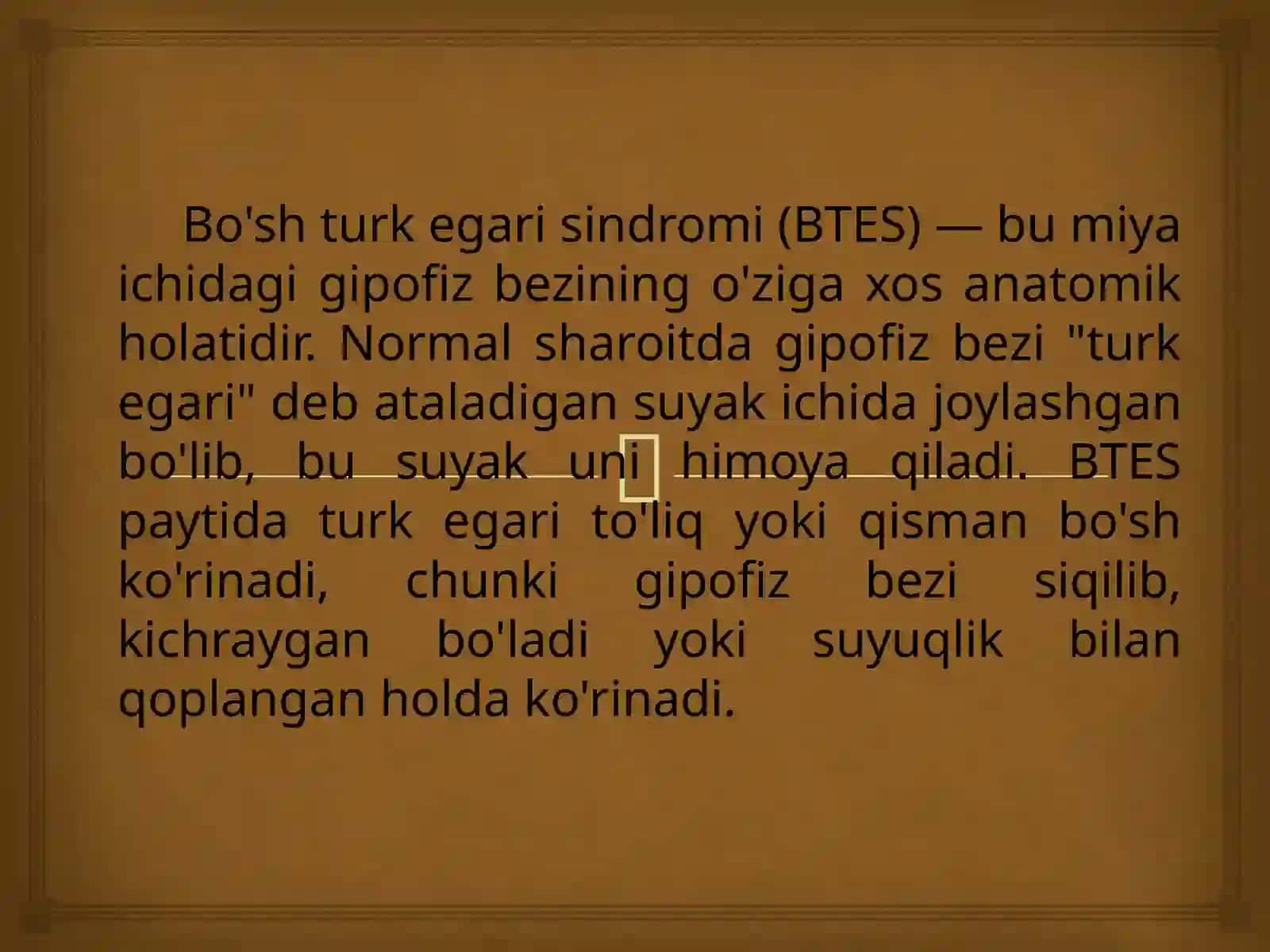 Bo‘sh turk egari sindromi 2