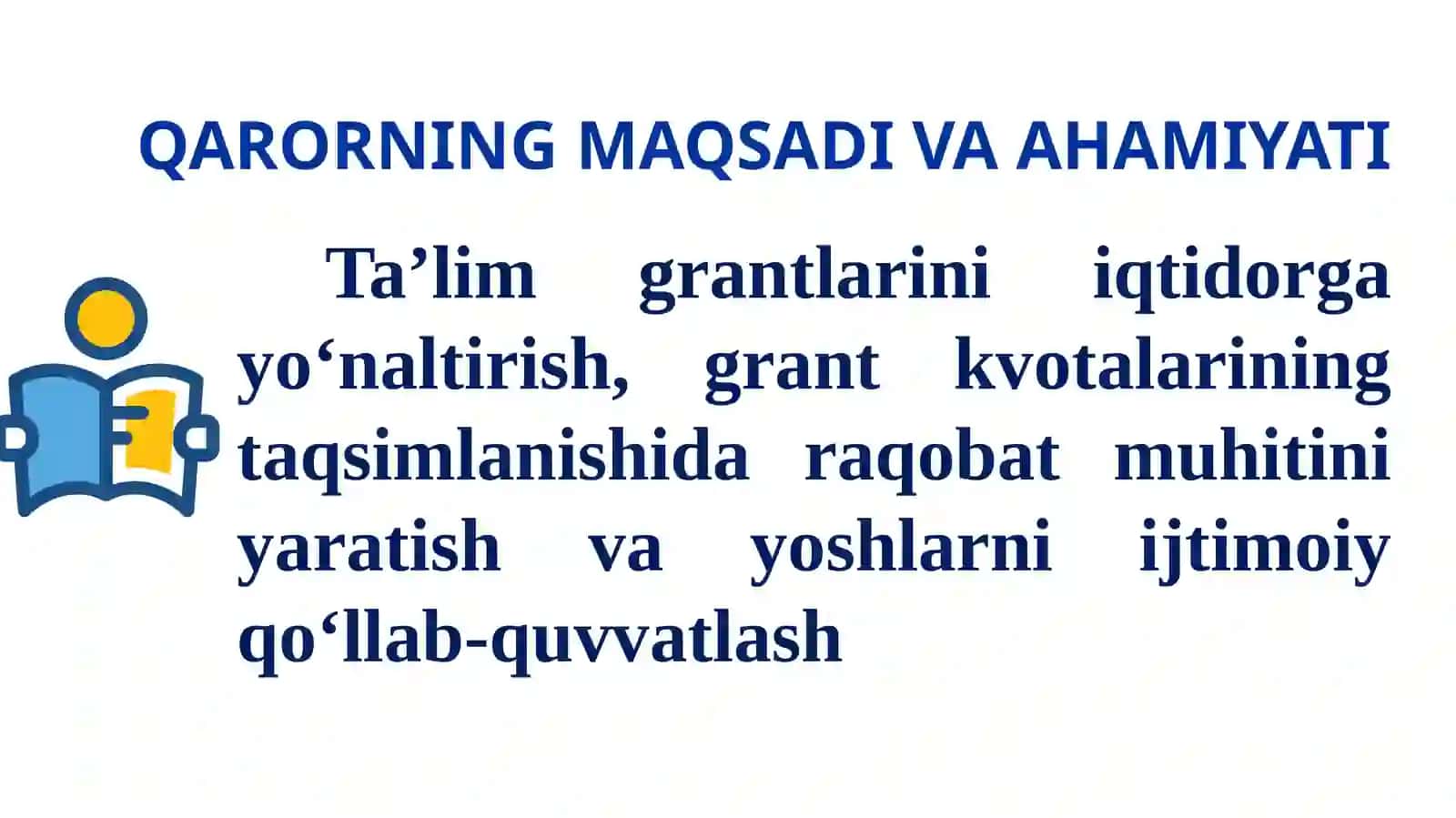 Talabalarga grantlarni taqdim etish va qayta taqsimlash tartibi to‘g‘risidagi nizom 2