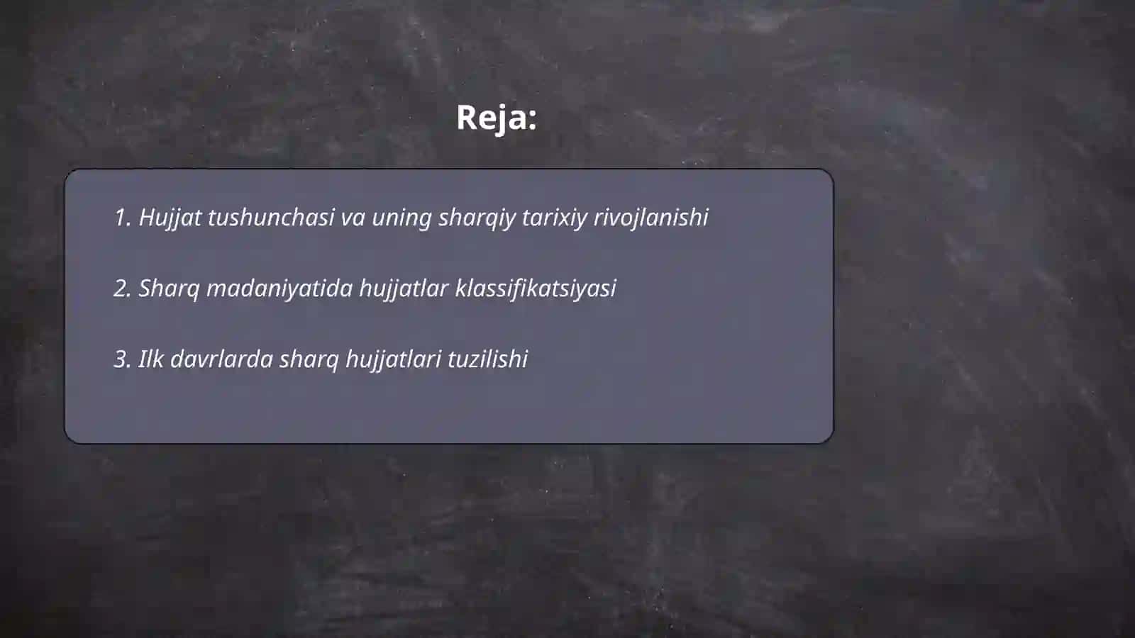 Hujjatlarni klassifikatsiyasini paydo boʻlishi.Sharqda klassifikatsiyani paydo boʻlishi 2