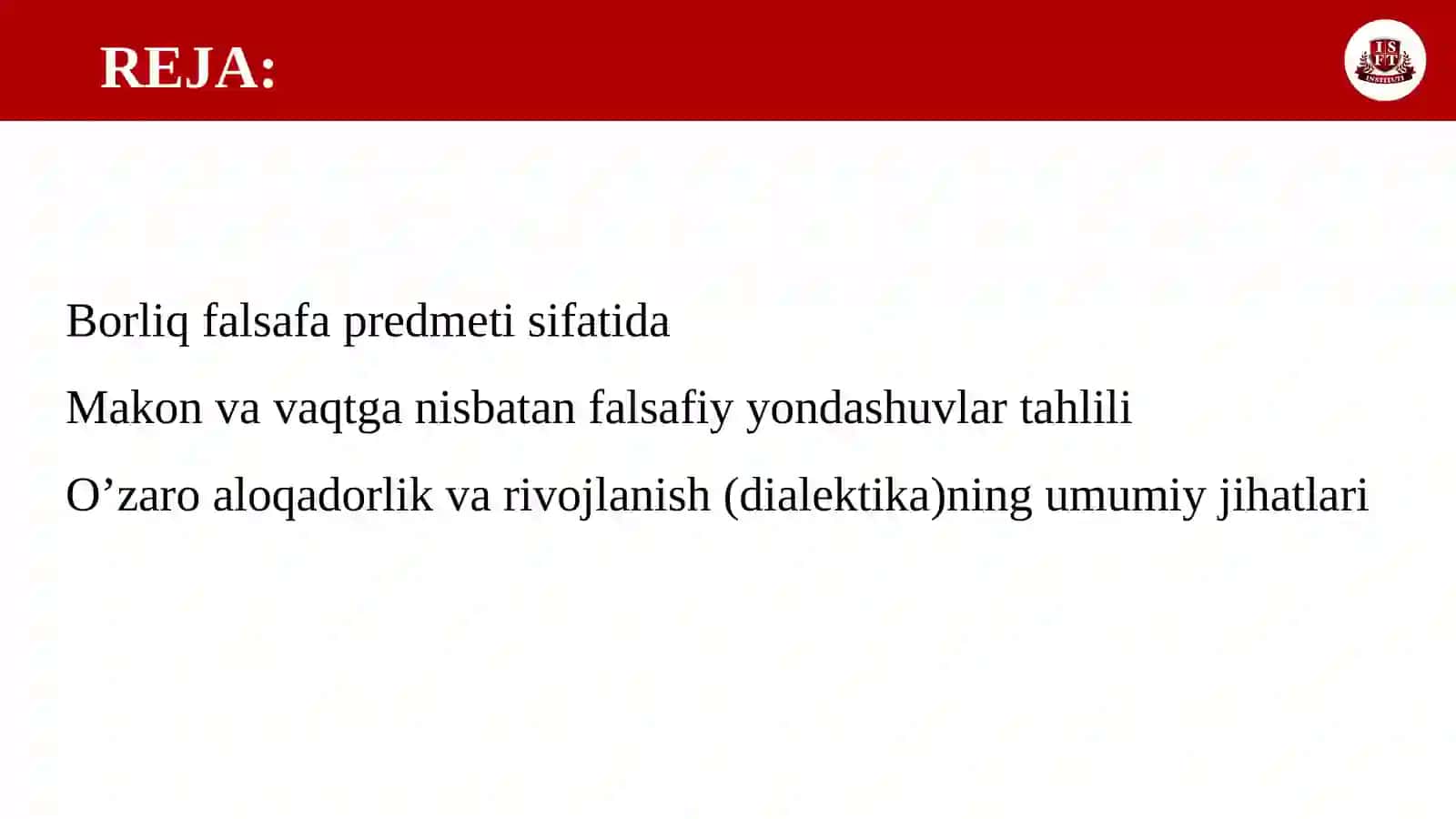 Borliq va rivojlanish falsafasi 2