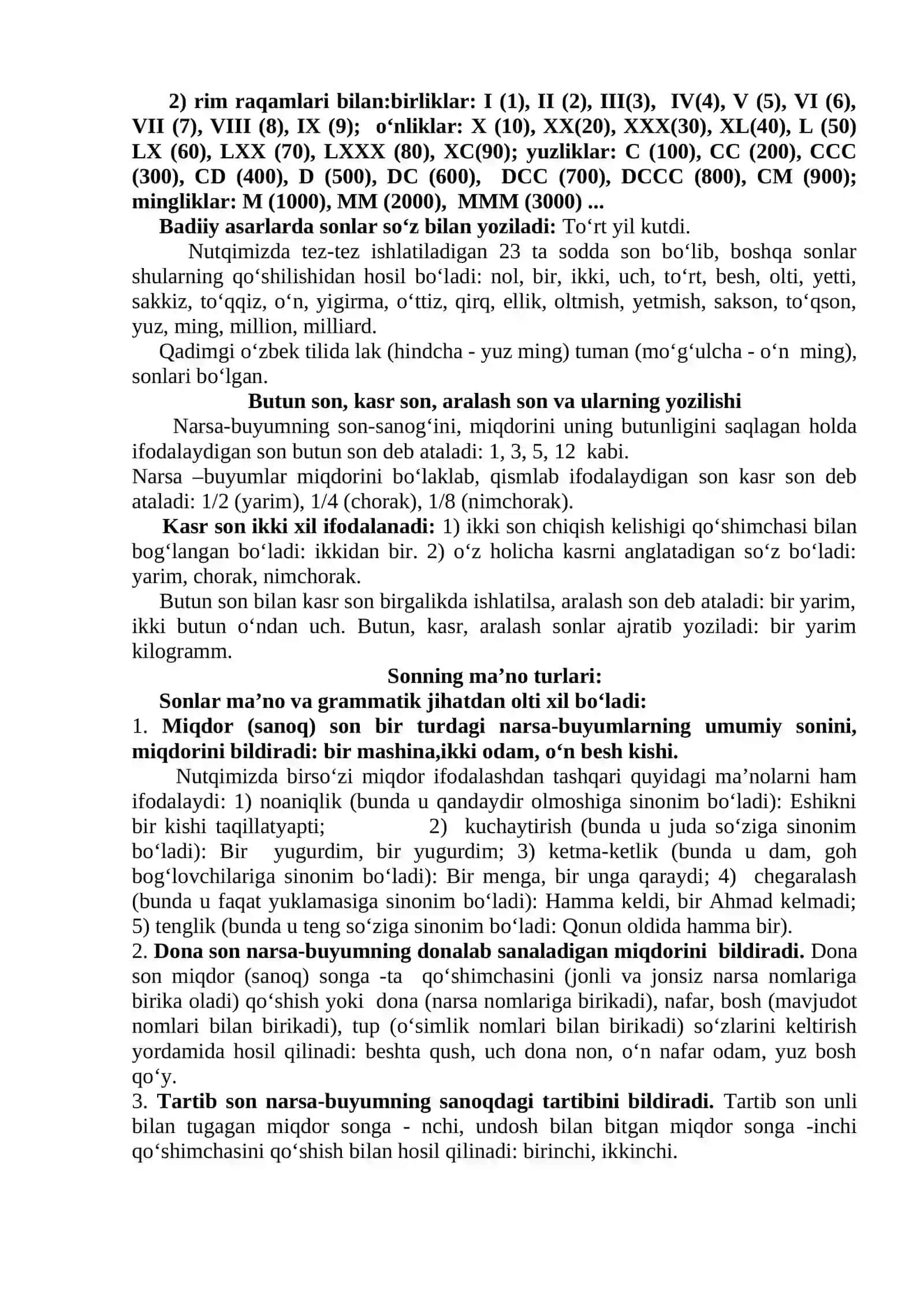 Son va olmosh so’z turkumlari, ularning leksik-grammatik xususiyatlari 2