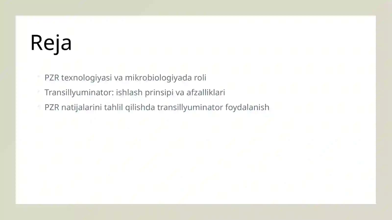 MikrobioligiyadaPZRnatijalarinitransillyuminatordataxlilqilish 2