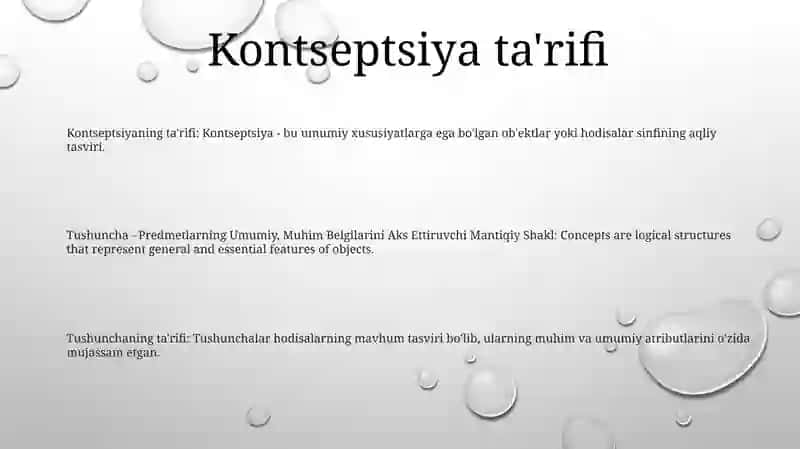 Tushuncha - Predmetlarning Umumiy, Muhim Belgilarini Aks Ettiruvchi Mantiqiy Shakl 2