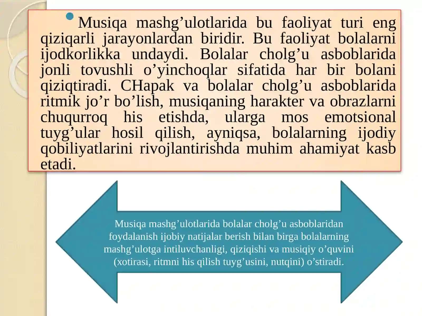 Bolalarni musiqiy cholgu'larga bilantashish 2