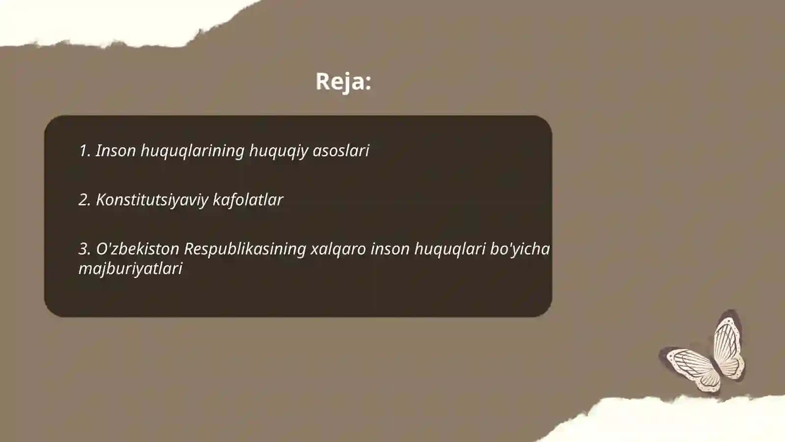 Inson huquqlari va erkinliklari kafolatining yaratilishi 2