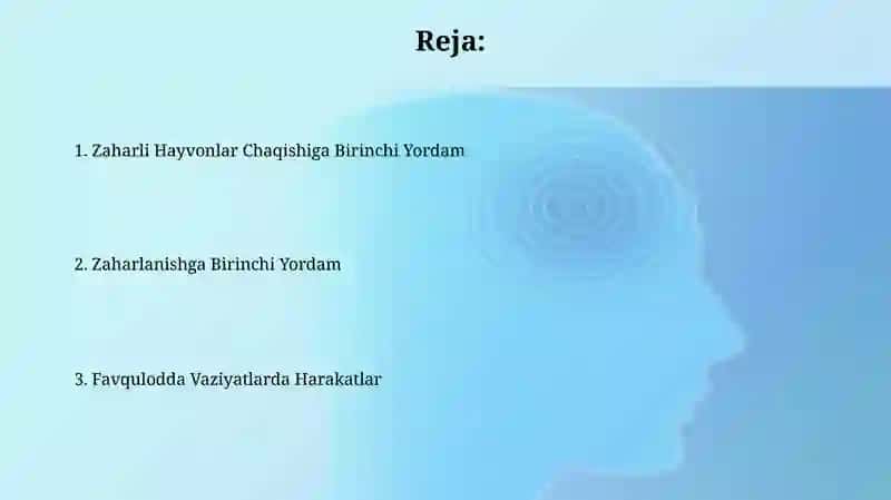 Zaharli hayvonlar chaqishiga Birinchi Yordam 2