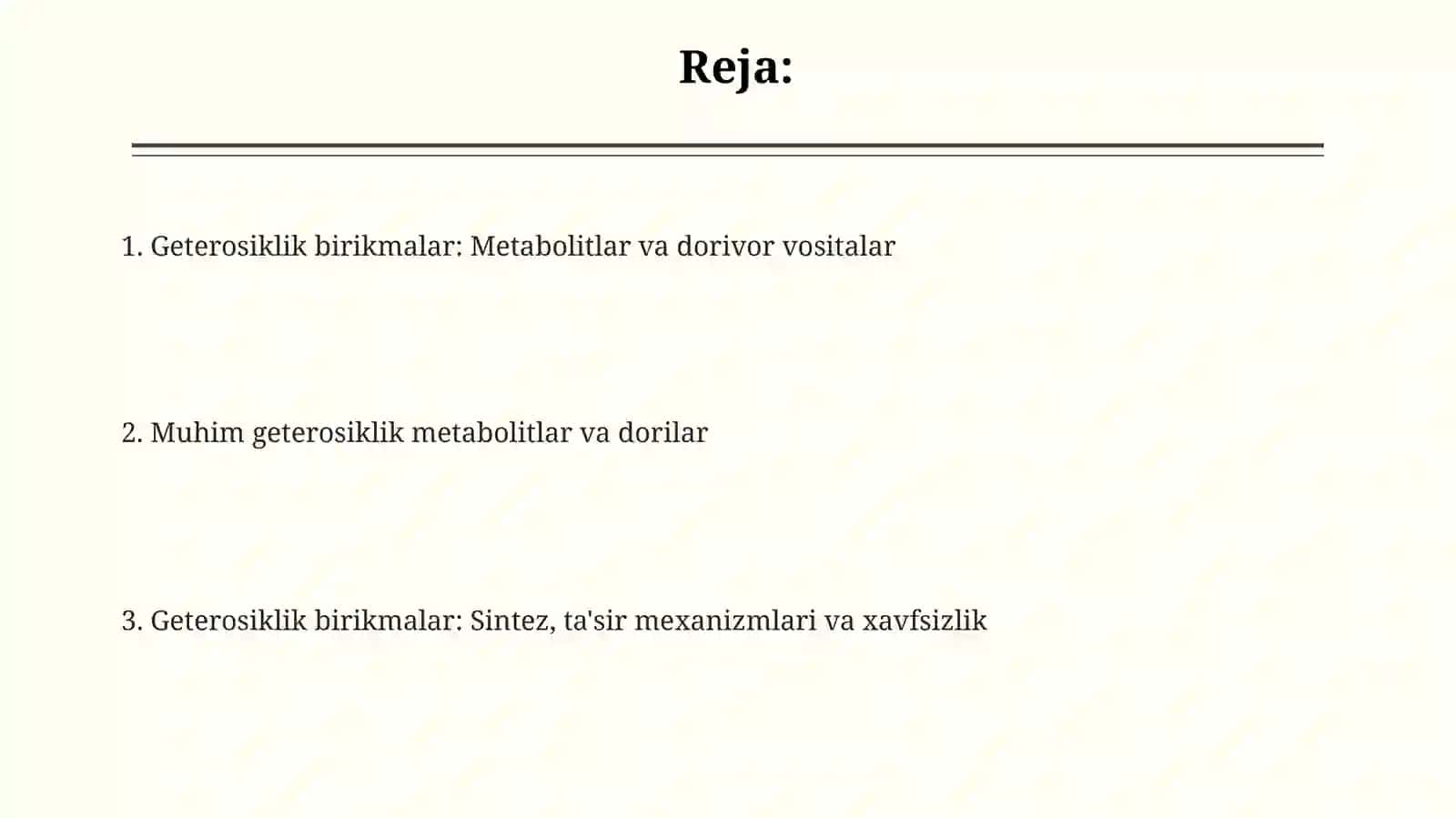Geterohalqali birikmalar metobolitlar va dorivorvositalarsifatida 2