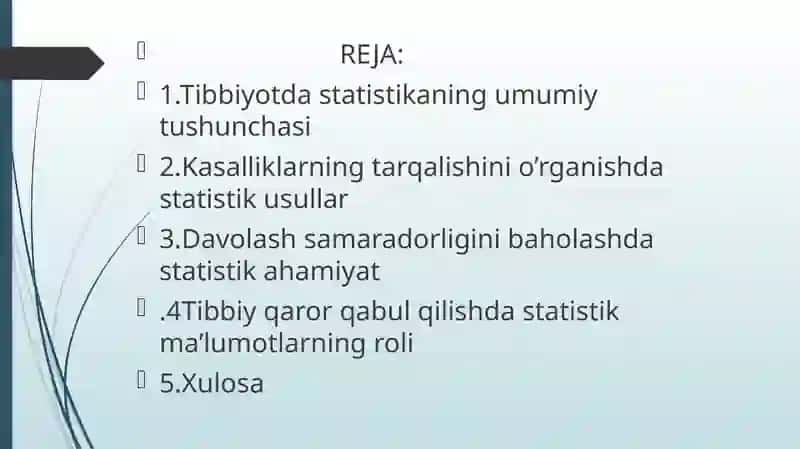 Tibbiyotda statistikaning ahamiyati 2