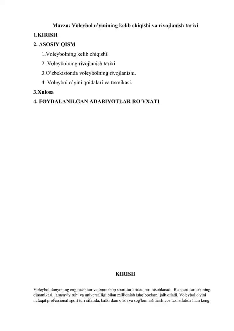 Voleybol o’yinining kelib chiqishi va rivojlanish tarixi 2